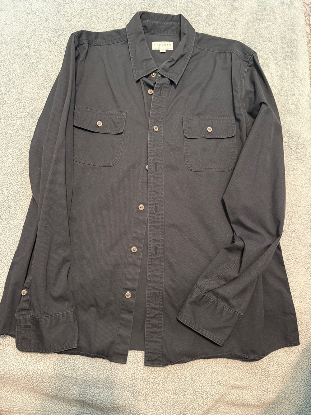 Tecovas Black Long Sleeve Utility Button-Up Shirt Large